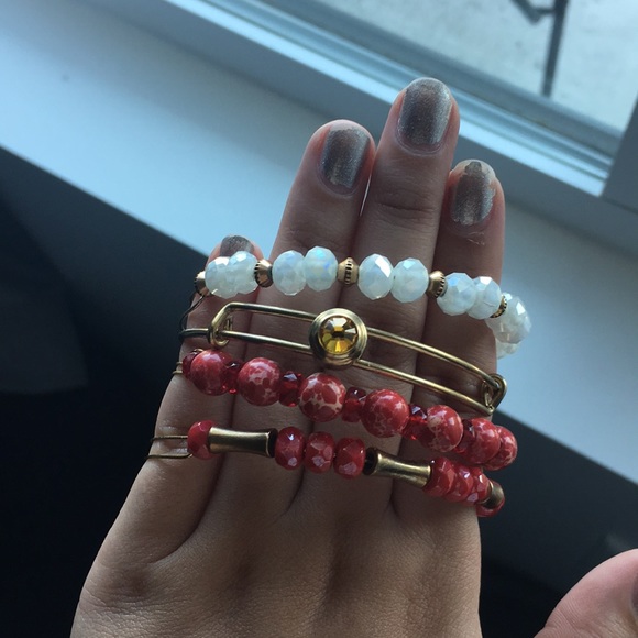 Alex and Ani Red and Gold Bracelets (4) - Picture 6 of 6